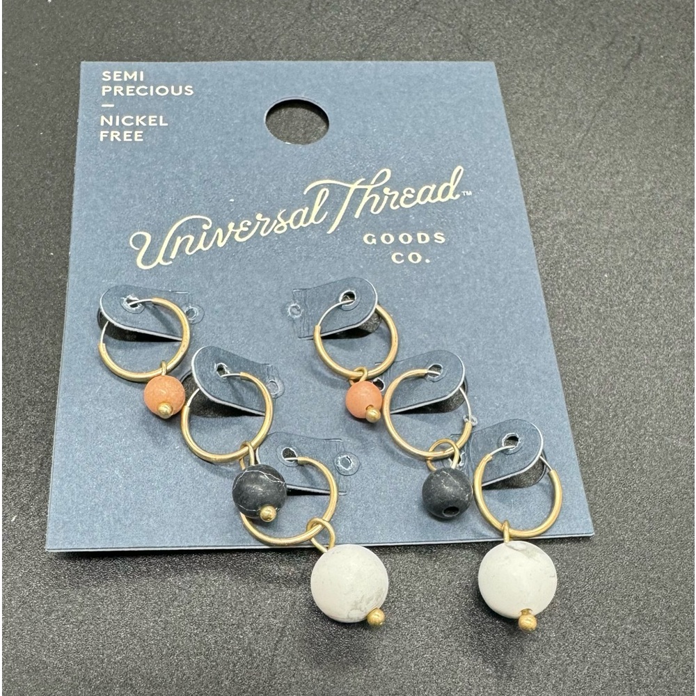 Universal Thread Semi Precious Stones Dangling Earrings